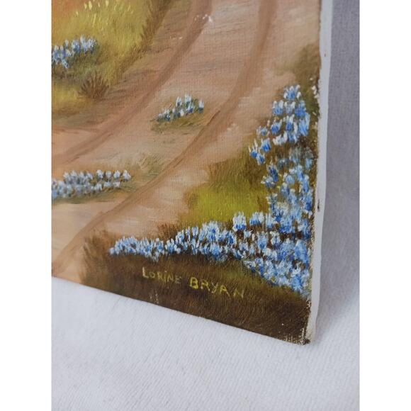 Oil Painting Canvas Barn Windmill Country 16x12 Hills Landscape by Lorine Bryan - Picture 13 of 13